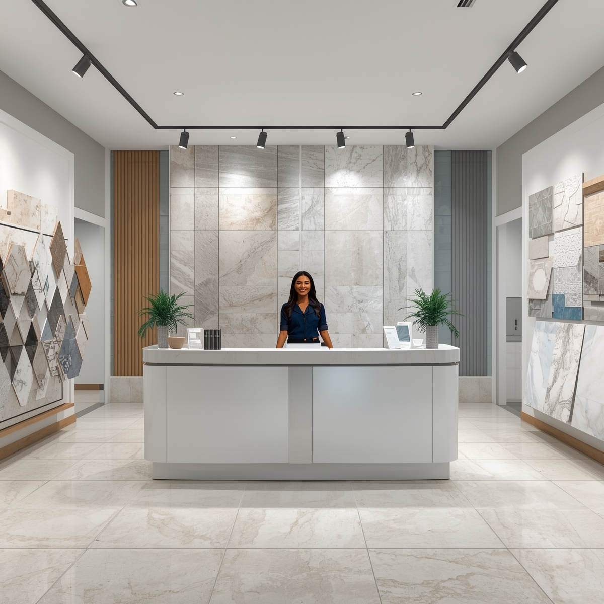 سرامیک طرح سنگ طبیعی و فضای تجاری