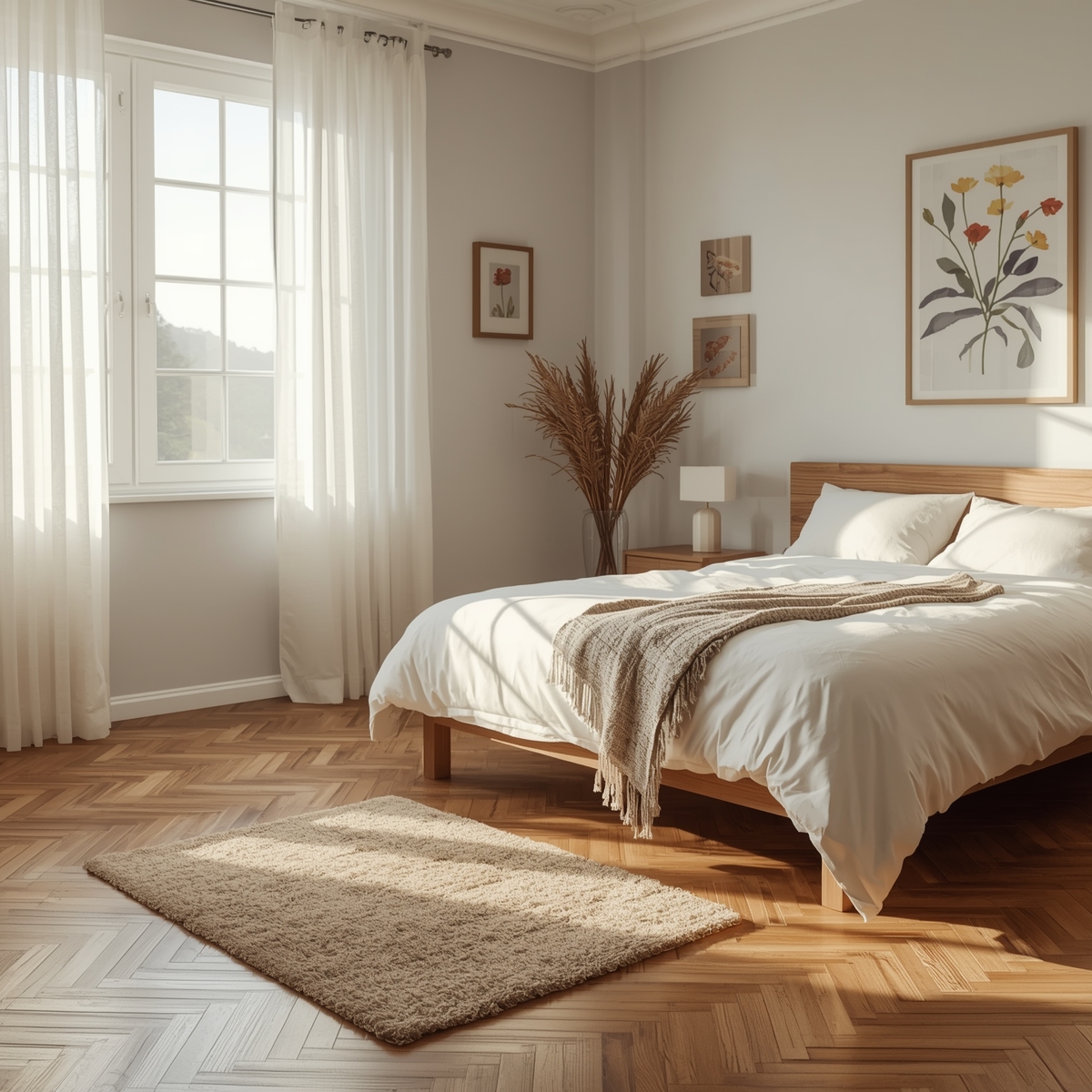 طراحی و دیزاین اتاق خواب با کاشی و سرامیک طرح چوب